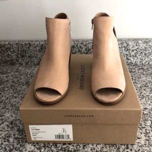 High Heel Suede Open Toe Booties